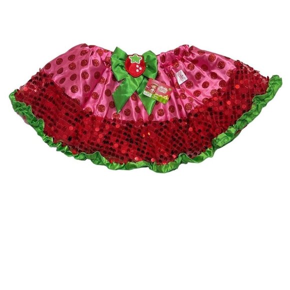 STRAWBERRY SHORTCAKE  Sequin Polka Dot Tutu Girls CS (4-6) Pink Multi  Dance NWT - Picture 1 of 14